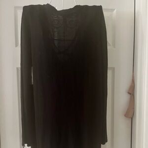 Free People Black Long Sleeve Tunic V-neck crossover